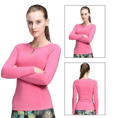 Purpton Womens Wear Women Compression Sport T-Shirt Running Mujer Deportivas Woman FitnessT-Shirt Running Women Clothes Long Sleeve Yoga Tops