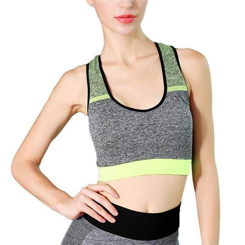 Swim4Fit Bras Shiny Green Women's Seamless Stretchy Breathable Sports Bra