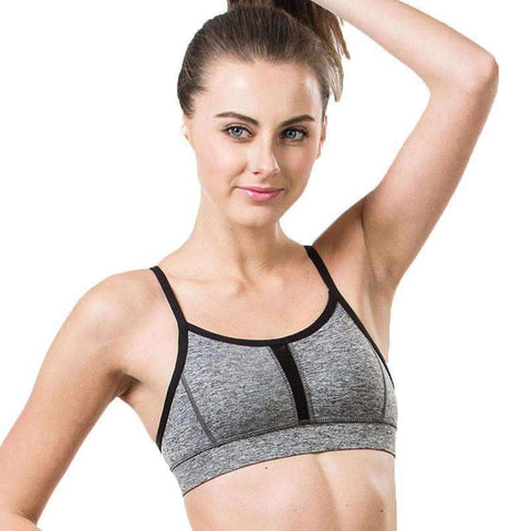 Swim4Fit Bras Women's Grey Sports Bra with Hollow Mesh Back