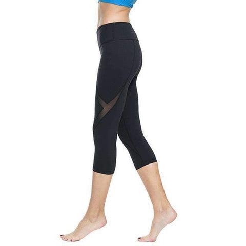 Swim4Fit Leggings Black / L Women Sports Tights Capris Gym Slim Yoga Pants High Waist Stretch Workout Leggings Sportswear Clothes Fitness Trousers for Women