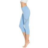 Swim4Fit Leggings Blue / L Women Sports Tights Capris Gym Slim Yoga Pants High Waist Stretch Workout Leggings Sportswear Clothes Fitness Trousers for Women