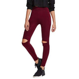 Swim4Fit Leggings Burgundy / XS Women's Knee Cut Out Burgundy Leggings