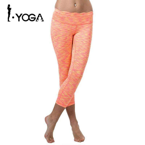 Swim4Fit Leggings Orange / L Women Yoga Sports Pants Gym Tights 3/4 Leggings High Waist Women Outdoor Running Mesh Sport Leggings