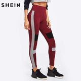 Swim4Fit Leggings Women's Color Block Cut and Sew Fitness Leggings