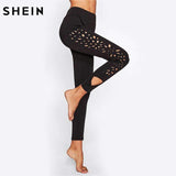 Swim4Fit Leggings Women's Hollow Laser Cut Side Fitness Leggings