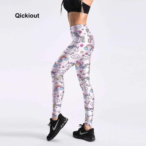 Swim4Fit Leggings Women's Rainbow Stars Cartoon Fitness Leggings