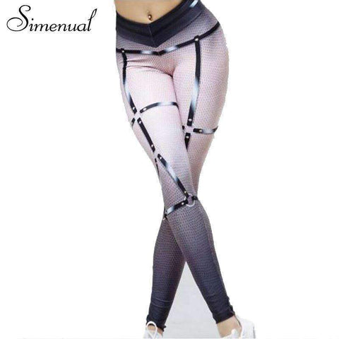 Swim4Fit Leggings Women's White/Gray/Black Stripe Fitness Leggings