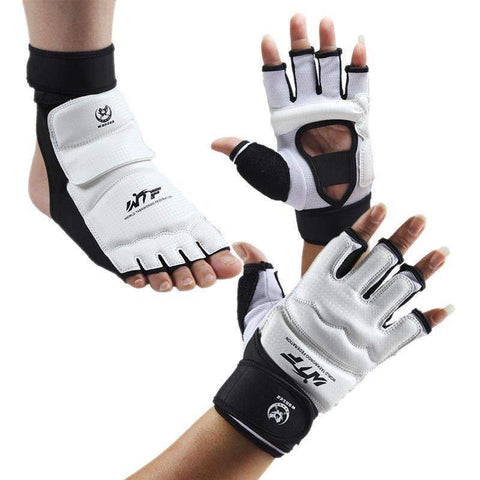 Swim4Fit Martial Arts Adult/Kids Taekwondo Gloves Sparring Hand Foot Protector Cover Boxing Gloves Professional Taekwondo Brace Protection