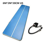 Swim4Fit Martial Arts Blue Soft Inflatable Gym Mat Air Floor Tumbling Track Gymnastics Cheerleading Mat Trick Pad For Taekwondo Gym Sports Electric Pump