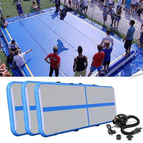 Swim4Fit Martial Arts Newest Portable 0.9*3m Inflatable Tumble Track Trampoline Air Track Taekwondo Gymnastics Inflatable Air Mat with 220v Pump