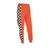 Swim4Fit Men's Activewear S Women 2017 Women Casual Checkerboard Zipper Sweatpants Side Trousers Plaid Patchwork Orange Femme Pencil Pants Pantalon