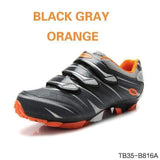 Swim4Fit Men's Shoes Black Orange / 6 Tiebao Road Racing Bike Shoes Ultralight Mens Breathable Athletic SPD Self-locking Professional MTB Cycling Bicycle Shoes 4color