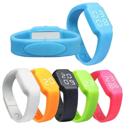 Swim4Fit Pedometer 3D LED Calorie Pedometer Sportsmart Smart Tracker Calorie Counter Watch Unisex#