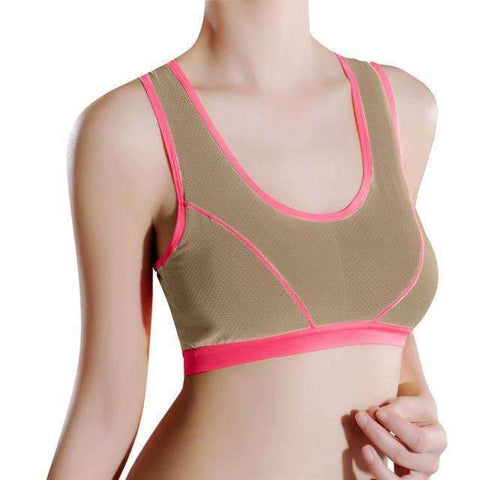 Swim4Fit Women's Bra Beige Women's Solid Wrap Two Color Sports Bra