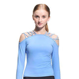 Swim4Fit Women's Shirt Blue / S Sports Lacing Yoga Blusa Fitness Running Tanks Blouse Woman Gym Top T Shirts Outdoor Sportswear Clothing Jersey for women CXT011