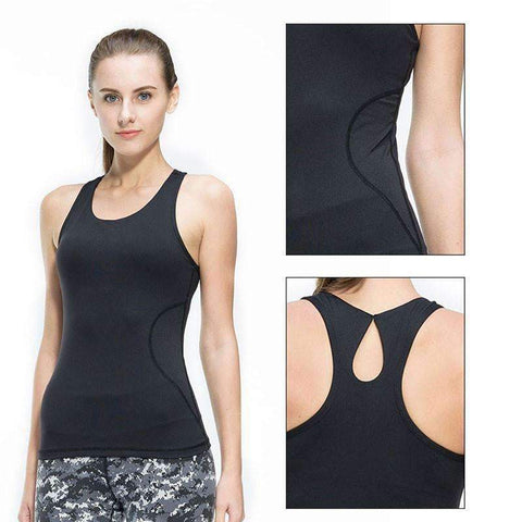 Swim4Fit Women's Shirt Fitness Women Sexy Tight Yoga Top Gym Sports Vest Sleeveless Shirts Tank Tops Running Clothes Female T-shirt Mesh Sportswear