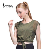 Swim4Fit Women's Shirt Green / S Fitness Active Sexy Yoga Sports Loose Vest Tank Top Workout Gym Training Mesh T Shirt Fashion Running Clothes for Sport Women