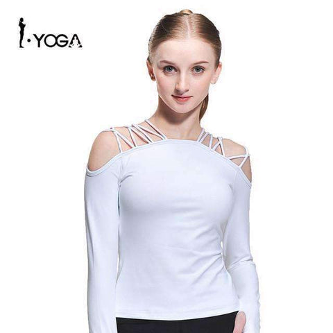 Swim4Fit Women's Shirt White / S Sports Lacing Yoga Blusa Fitness Running Tanks Blouse Woman Gym Top T Shirts Outdoor Sportswear Clothing Jersey for women CXT011