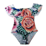 Swim4Fit Women's Swimwear 1 / S Women's Off-Shoulder Lotus Leaf One Piece Sexy Swim Suit