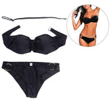 Swim4Fit Women's Swimwear Black / L Women's Two Piece Elastic Bikini Swimsuit Sexy Padded Swimwear Swim Suit