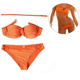 Swim4Fit Women's Swimwear Orange / L Women's Two Piece Elastic Bikini Swimsuit Sexy Padded Swimwear Swim Suit