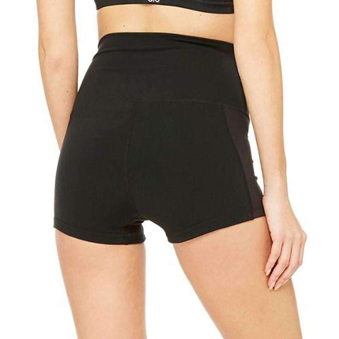 Swim4Fit Womens Wear 2017 Sexy High Waist Women Skinny Shorts Patchwork Mesh Yoga Fitness Sports Double Fitness Short #E0
