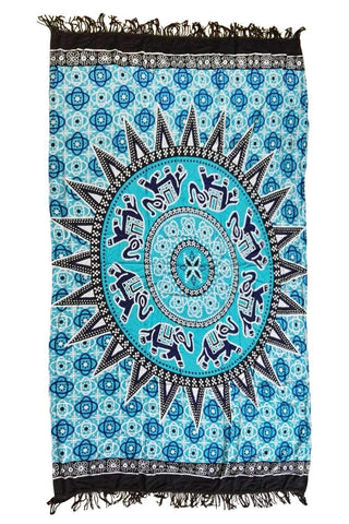 Swim4Fit Yoga Mat Default Title Bluish Medallion Pattern Tapestry Cotton Yoga Mat